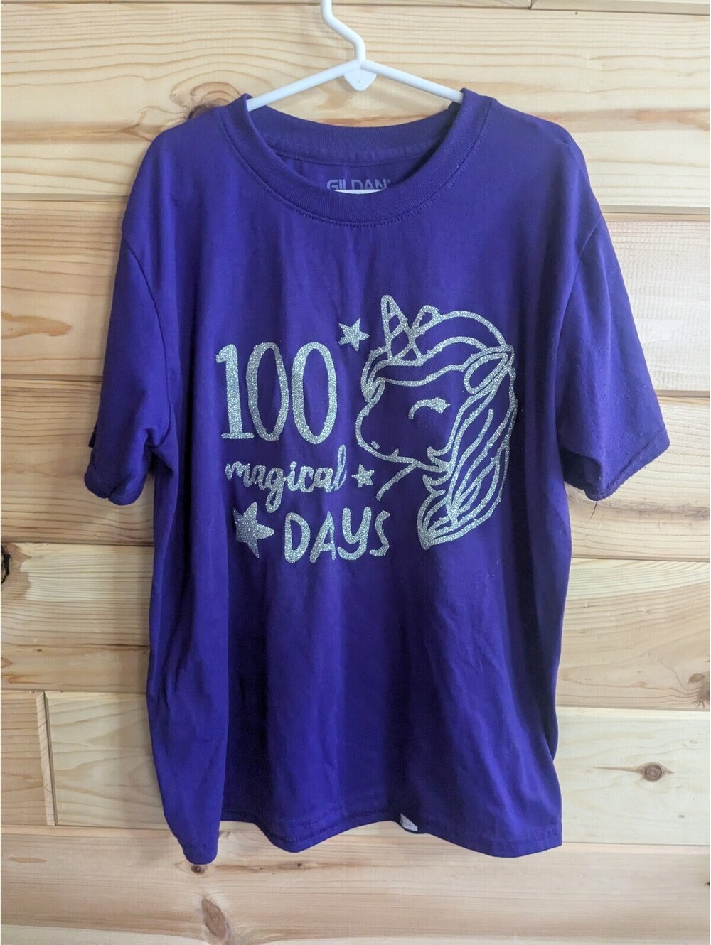 Kids large purple unicorn shirt